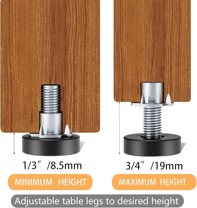 1/4" Thread Leveling Feet, Adjustable Furniture Feet Threaded Screw in