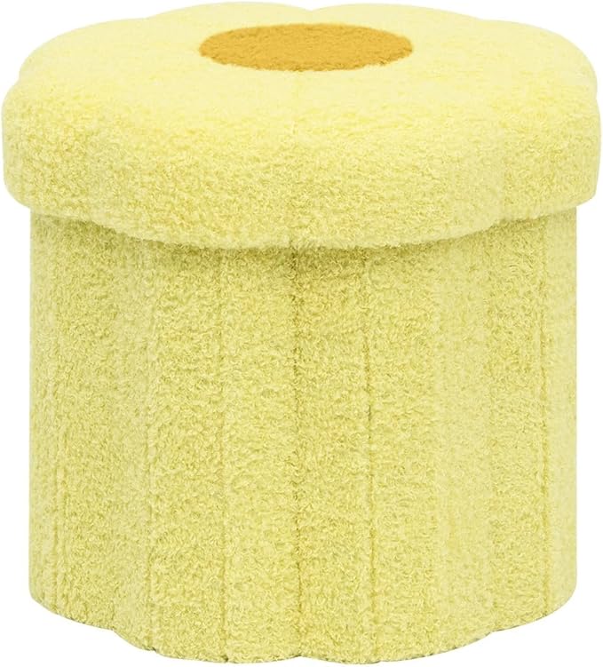 B FSOBEIIALEO Storage Ottoman Foldable, Sunflower Shaped Small Footrest