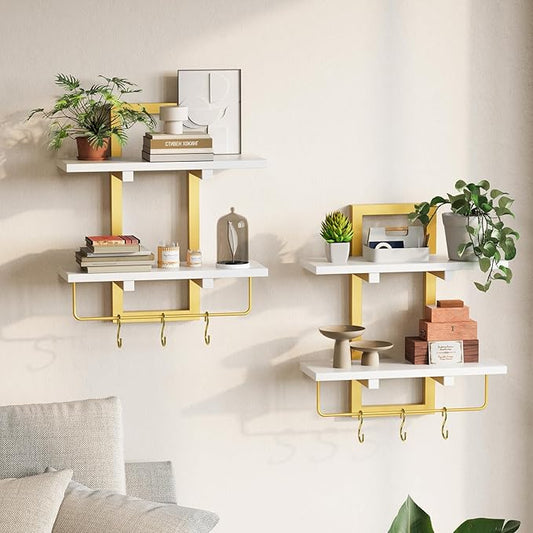 Creso hom Floating Shelves, Hanging Bathroom Shelves 2-Tier, Wall Mounted