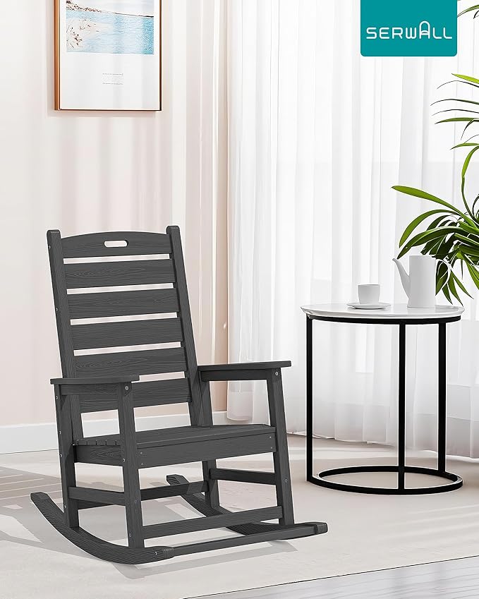 SERWALL Outdoor Rocking Chair Set of 2, Oversized Rocking Chair