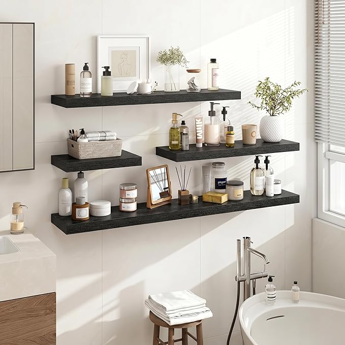 Acovy 16 Inch Floating Shelves, Wooden Shelves