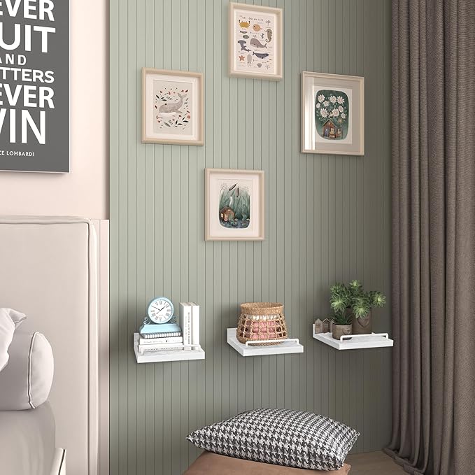 RYOFOBETTO Small Floating Shelf, 6 X 6 Inches Farmhouse Wall Shelves