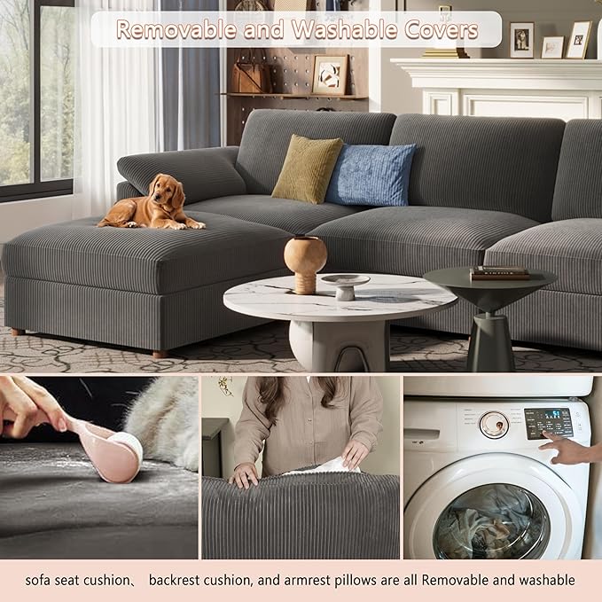 EASE MOOSE Comfty 2 Seat Couch, FSC Certified Modern Deep Seat Sectional Modular