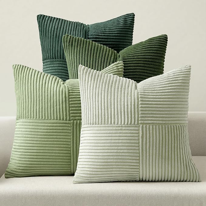 MIULEE Spring Green Decorative Throw Pillow Covers 20x20 Inch Set of 4 Boho