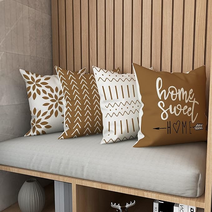 YCOLL Pillow Covers 20x20 Set of 4, Modern Sofa Throw Pillow Cover, Decorative