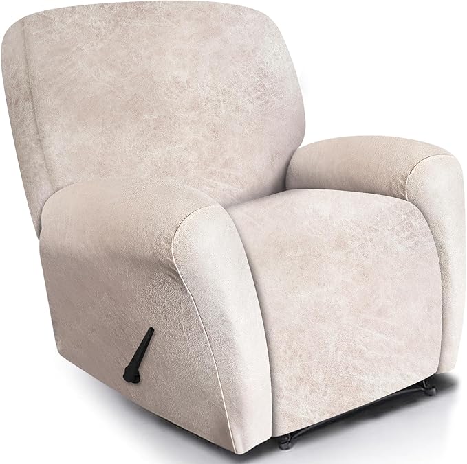 ANARACHON Leather Look Oversize Recliner Chair Covers, Thick 4 Pieces Recliner