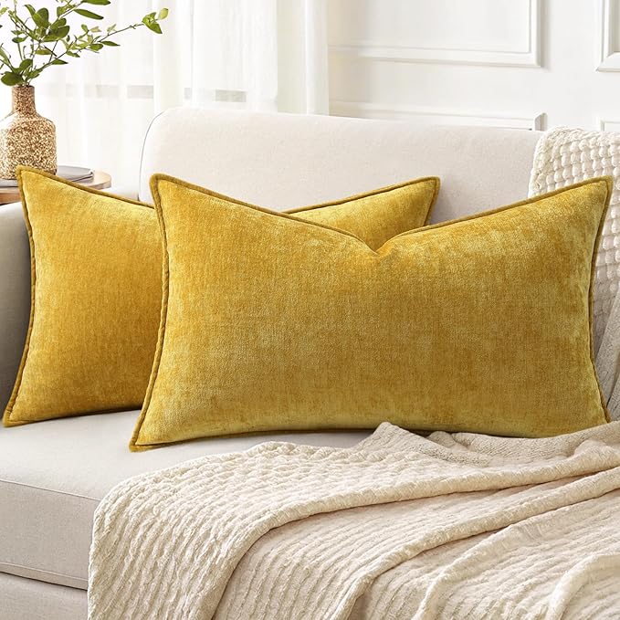 decorUhome Summer Couch Throw Pillow Covers 12x20 Set of 2, Decorative Soft