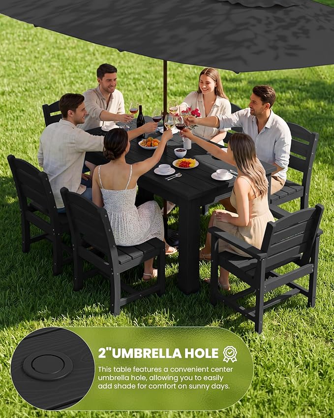 SERWALL HDPE Dining Set for 10 – 2 Tables, 8 Armless + 2 Armchairs. Includes 10