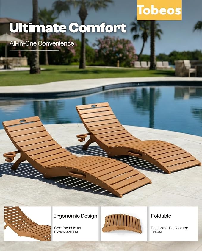 Folding HDPE Outdoor Chaise Lounge