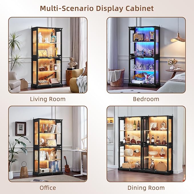 LELELINKY Farmhouse Display Cabinet Set of 2