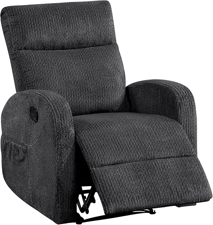 Lexicon Manual Recliner Chair, Textured Microfiber Reclining Chair, Wall Hugger