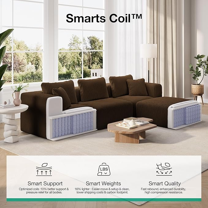 Novilla 70.8" Modular Sectional Sofa, Modern Cloud Sectional Couch