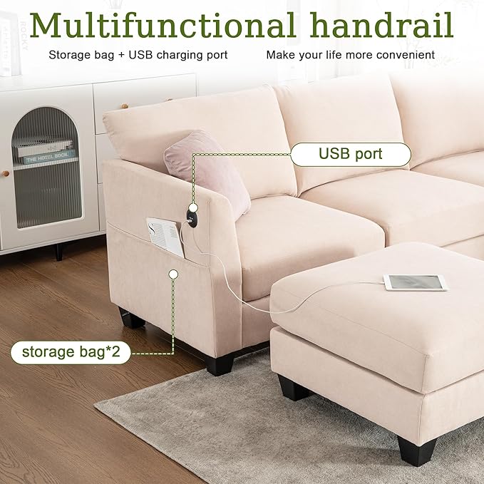 150.4" Large Sectional Couches for Living Room, 8 Seater L Shaped Modular