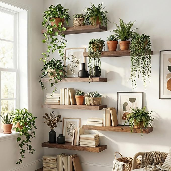 Dreamland 36 inch Floating Shelves, Rustic Wood Floating Wall Shelf