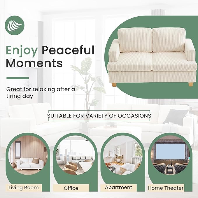 YOUDENOVA 2 Piece Set Comfy Sofa Couch, Loveseat Sofa * 2