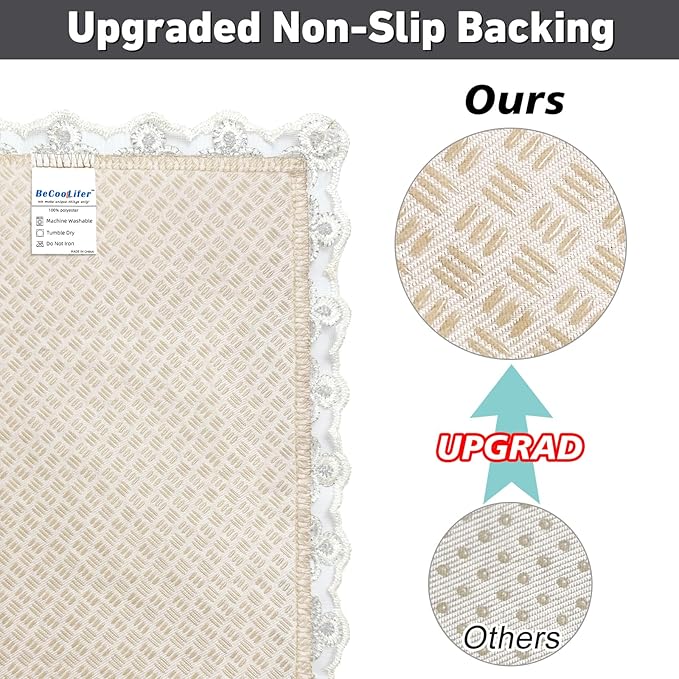 Couch Arm Covers, Couch Covers, Non-Slip Lace Armrest Covers, Headrest/Backrest