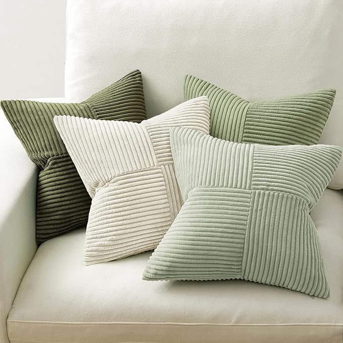 MIULEE Summer Light Green Decorative Throw Pillow Covers 20x20 Inch Set of 4