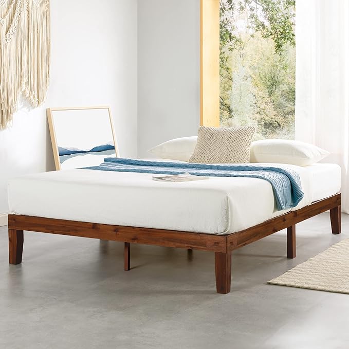 Mellow Naturalista Classic 12-Inch Solid Wood Platform Bed | Wooden Slats