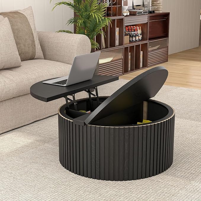 Fsbecl Fluted Lift Top Coffee Table