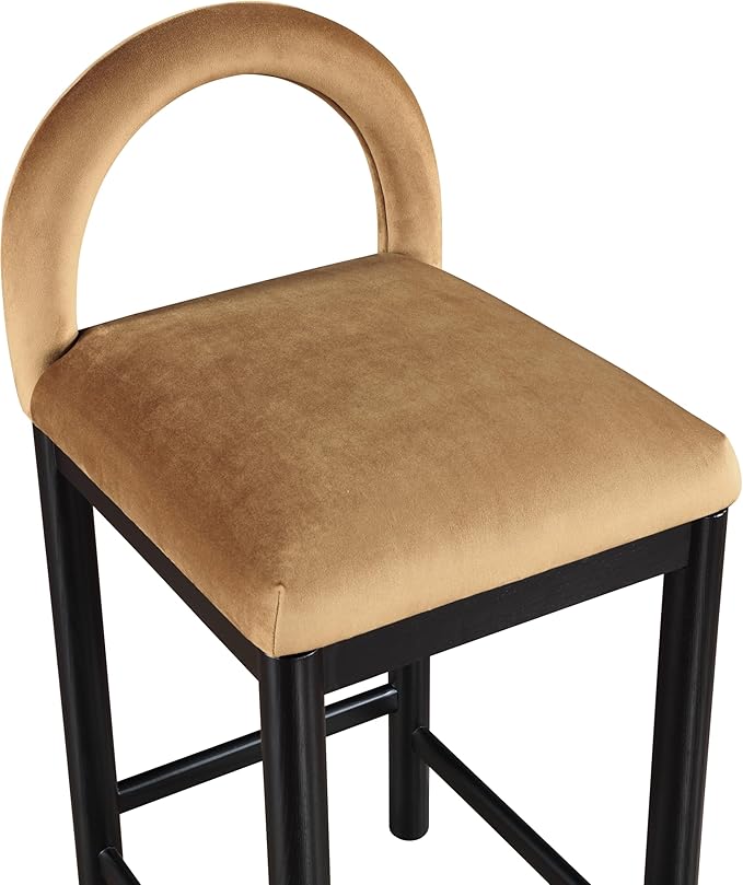 Meridian Furniture 11035Saddle-C Conrad Collection Art Deco Counter Stool