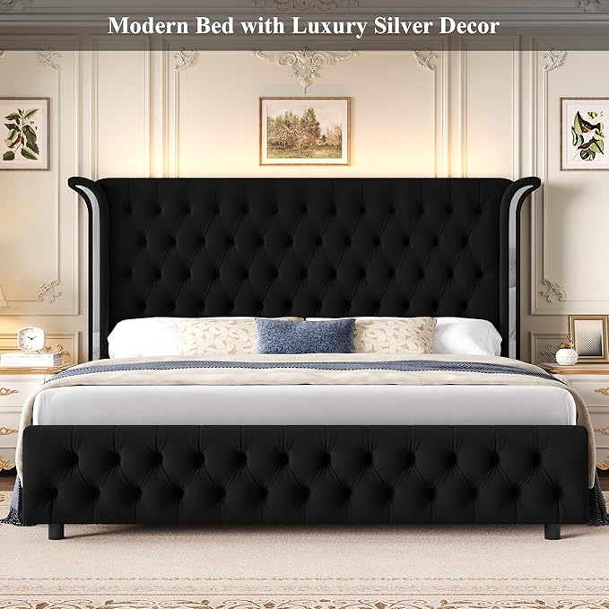 Keyluv King Smart LED Bed Frame