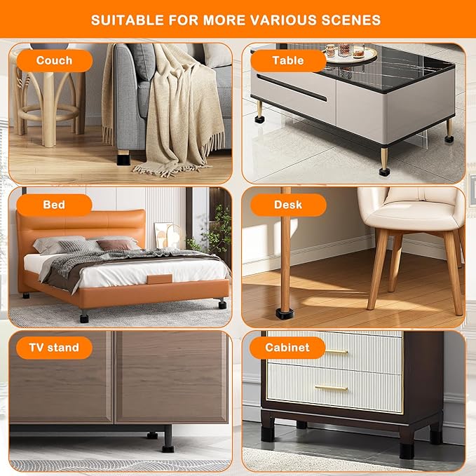 shouwuhho 9 Pack Furniture Risers Adjustable Bed Risers Heavy Duty Lifts Height