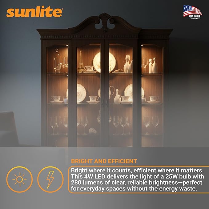 Sunlite LED R14 Mini Flood Light Bulbs, 4 Watts, 280 Lumens, Intermediate Base
