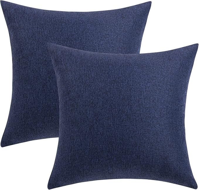 MIULEE Pack of 2 Decorative Outdoor Solid Waterproof Throw Pillow Covers Faux