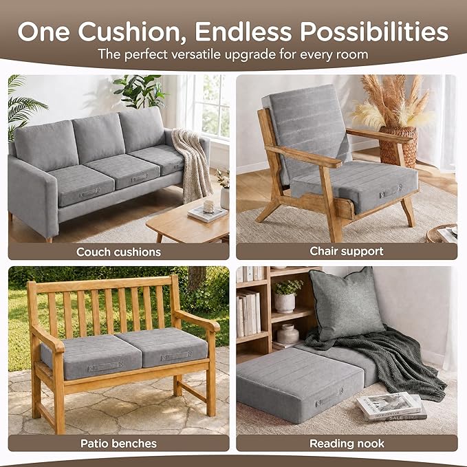 Codi Thick Replacement Couch Cushions, Upholstery Foam