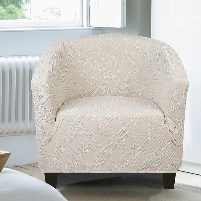 SearchI Waterproof Club Chair Slipcover Stretch Barrel Chair Covers Jacquard