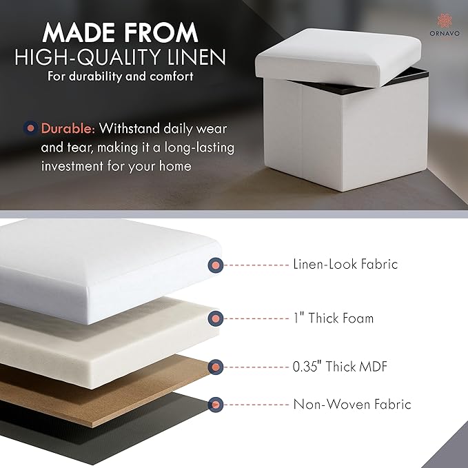 Ornavo Home Small Storage Ottoman,