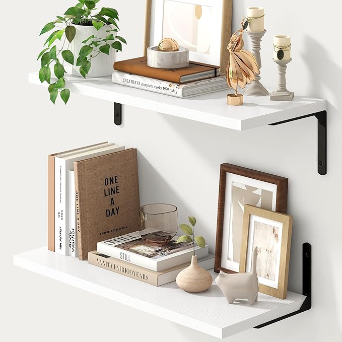 Fun Memories Deep Floating Shelves, 24W x 8D Floating Shelves Set of 2