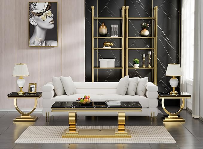 Henf 47" Marble Coffee Table
