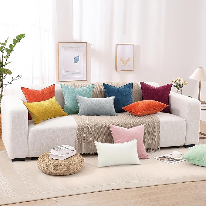 decorUhome Summer Couch Throw Pillow Covers 18x18 Set of 2, Decorative Soft