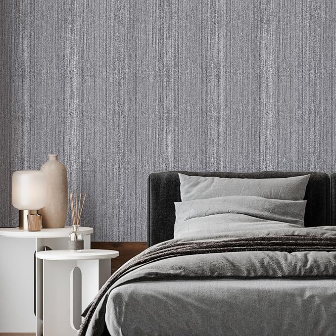 Grasscloth Peel and Stick Wallpaper Faux Weave Grey Contact Paper Modern