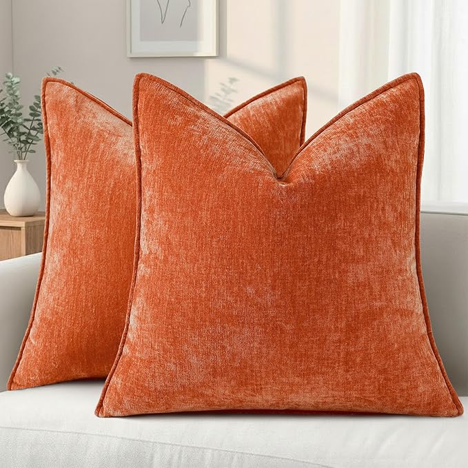 decorUhome Summer Couch Euro Sham Throw Pillow Covers 24x24 Set of 2,