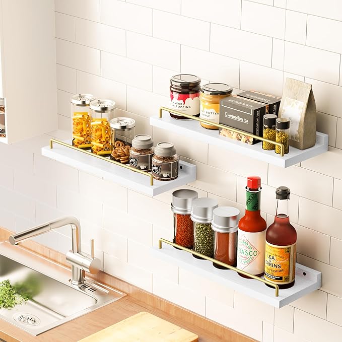 RYOFOBETTO Floating Shelves for Wall Decor, Living Room, Picture Frames
