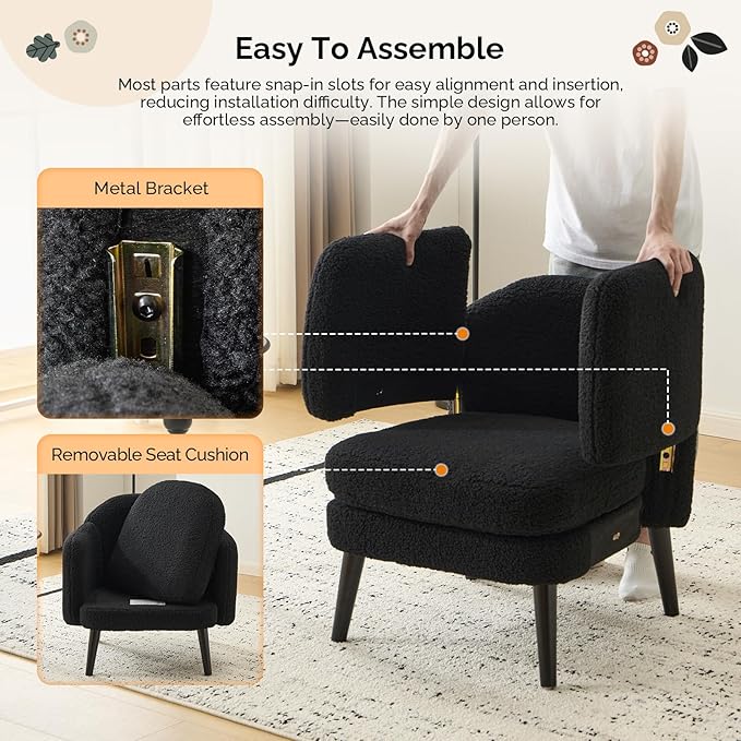VINGLI 30.3" Wide Modern Barrel Accent Armchair
