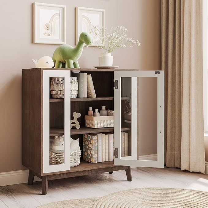 BELLEZE Set of 2 Sideboard 31 Inch Buffet Cabinet