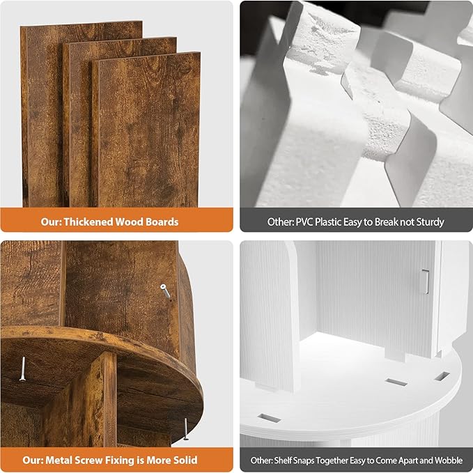 Aheaplus Rotating Bookshelf, Small Corner Bookshelf