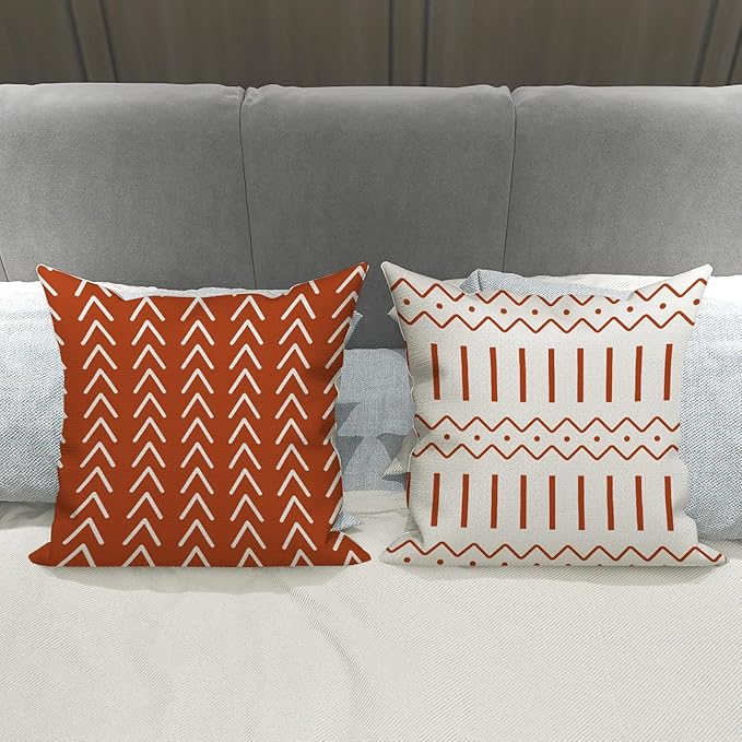 YCOLL Fall Pillow Covers 16x16 Set of 4, Modern Sofa Throw Pillow Cover