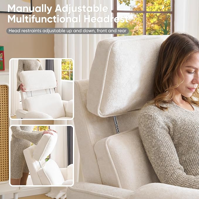 24" Extra Wide Swivel Rocker Recliner Chair