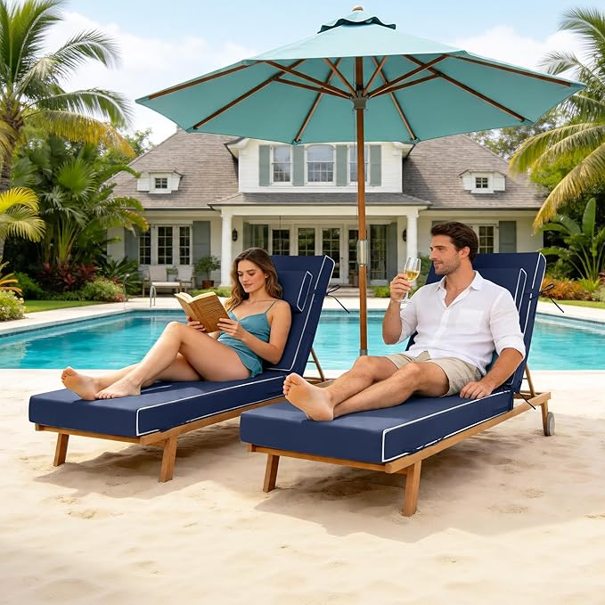 Chaise Lounge Cushions Outdoor 80x26x6 Inch, Fade Resistant 6'' Thicken Outdoor
