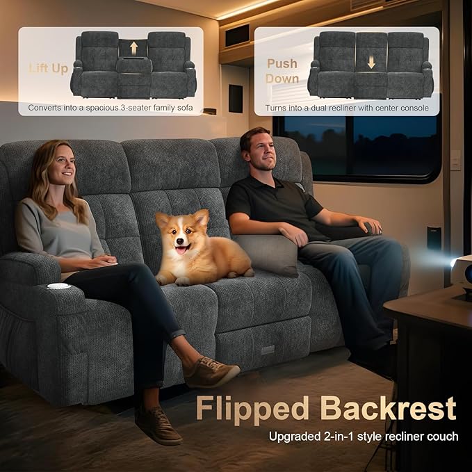 3-Seater Reclining Loveseat Sofa