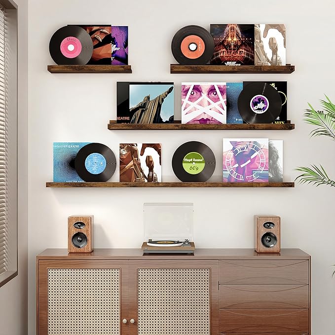 Floating Shelves for Wall, 24 inch Wood Floating Shelves Set of 2, Picture