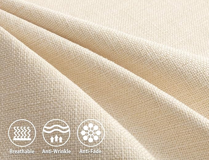 Stellhome Burlap Throw Pillow Covers Solid Farmhouse Linen Pillowcase