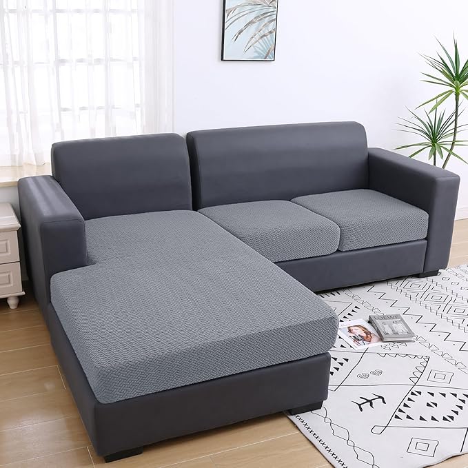 Smiry Waterproof Couch Cushion Covers, Stretch Jacquard Thick Sofa Cushion
