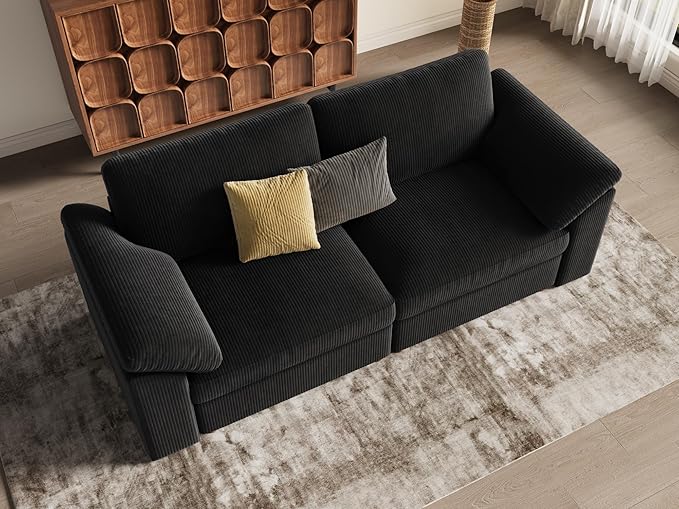 EASE MOOSE Comfty 2 Seat Couch, FSC Certified Modern Deep Seat Sectional Modular