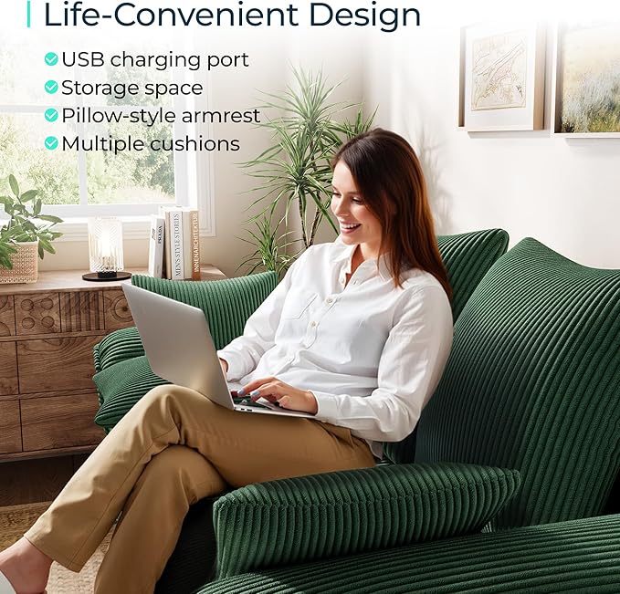 LINSY HOME 90.5'' Sectional Sleeper Sofa