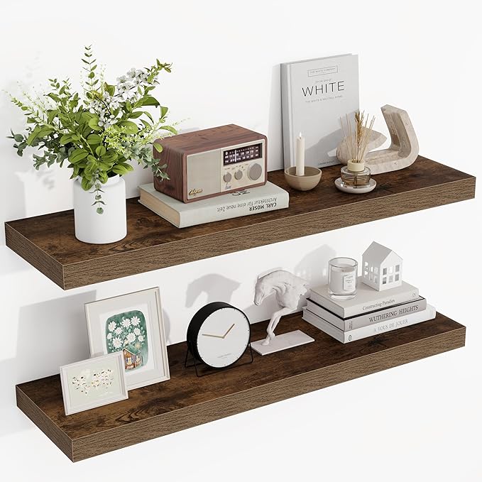 Acovy 36 Inch Floating Shelves, Wooden Shelves